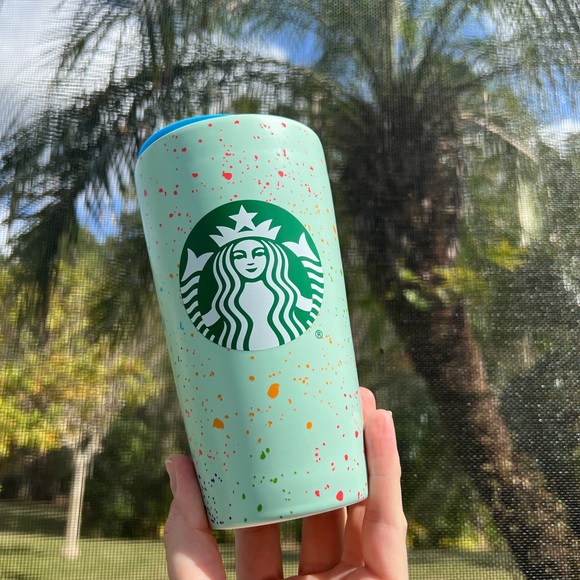 Starbucks 2022 Spring Mint Green Speckled Travel Mug - Picture 4 of 6
